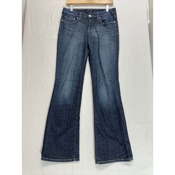 Seven7 Jeans Womens Size 4 Bootcut Blue Dark Wash Flare Stretch Denim - Picture 1 of 13